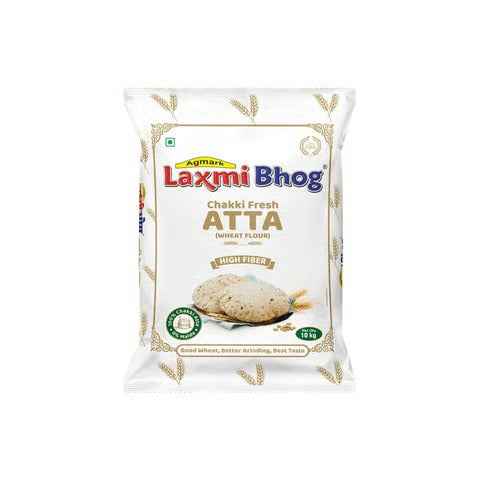 Laxmi Bhog Chakki Fresh Atta | Premium Whole Wheat Flour for Soft Rotis 10 kg